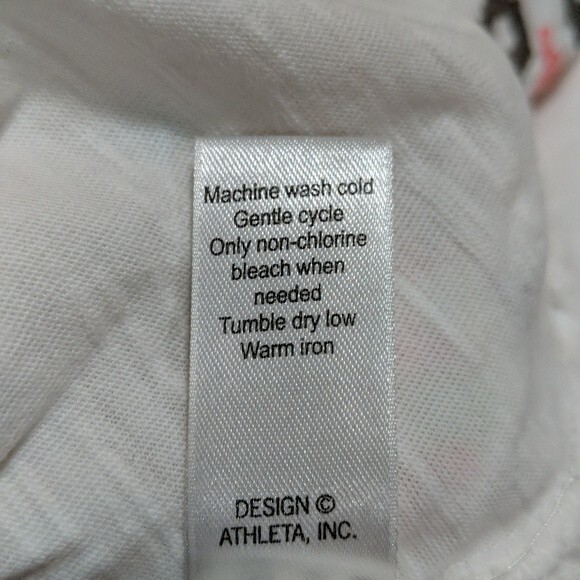 Athleta White Short Sleeve Top w/Ruching and Embroidery Size Small - Picture 6 of 11